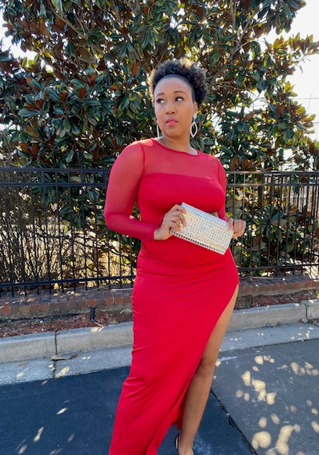 Sexy Lady In Red Dress