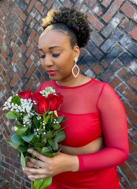 Sexy Lady In Red Dress