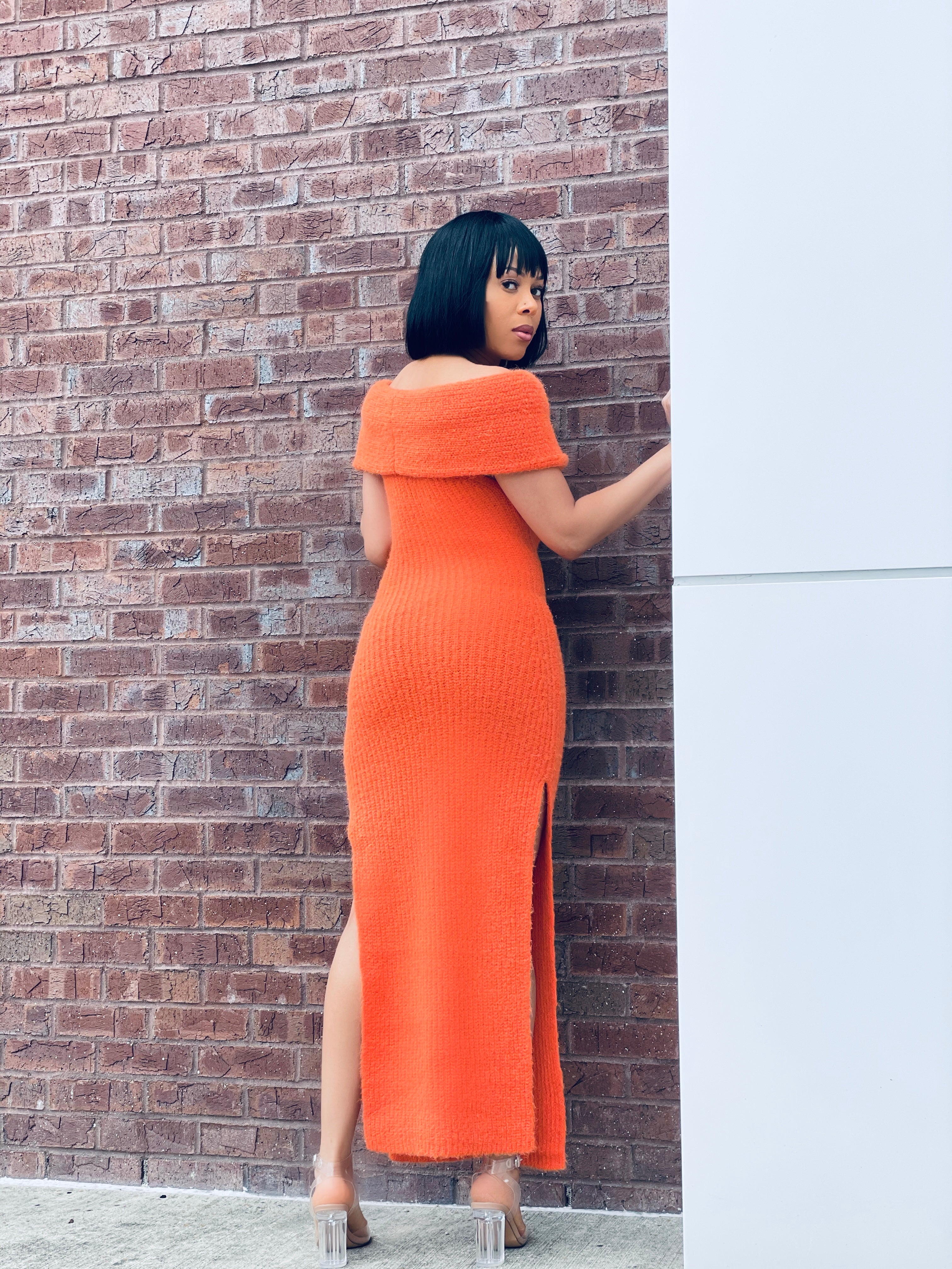 orange off the shoulder sweater dress Hapimo Sales Women's Winter Long Sleeve Dress Off Shoulder Knit Pullover Casual Solid Loose Fitting Mini Sweater Dresses Teen Girls Clothes Orange M,