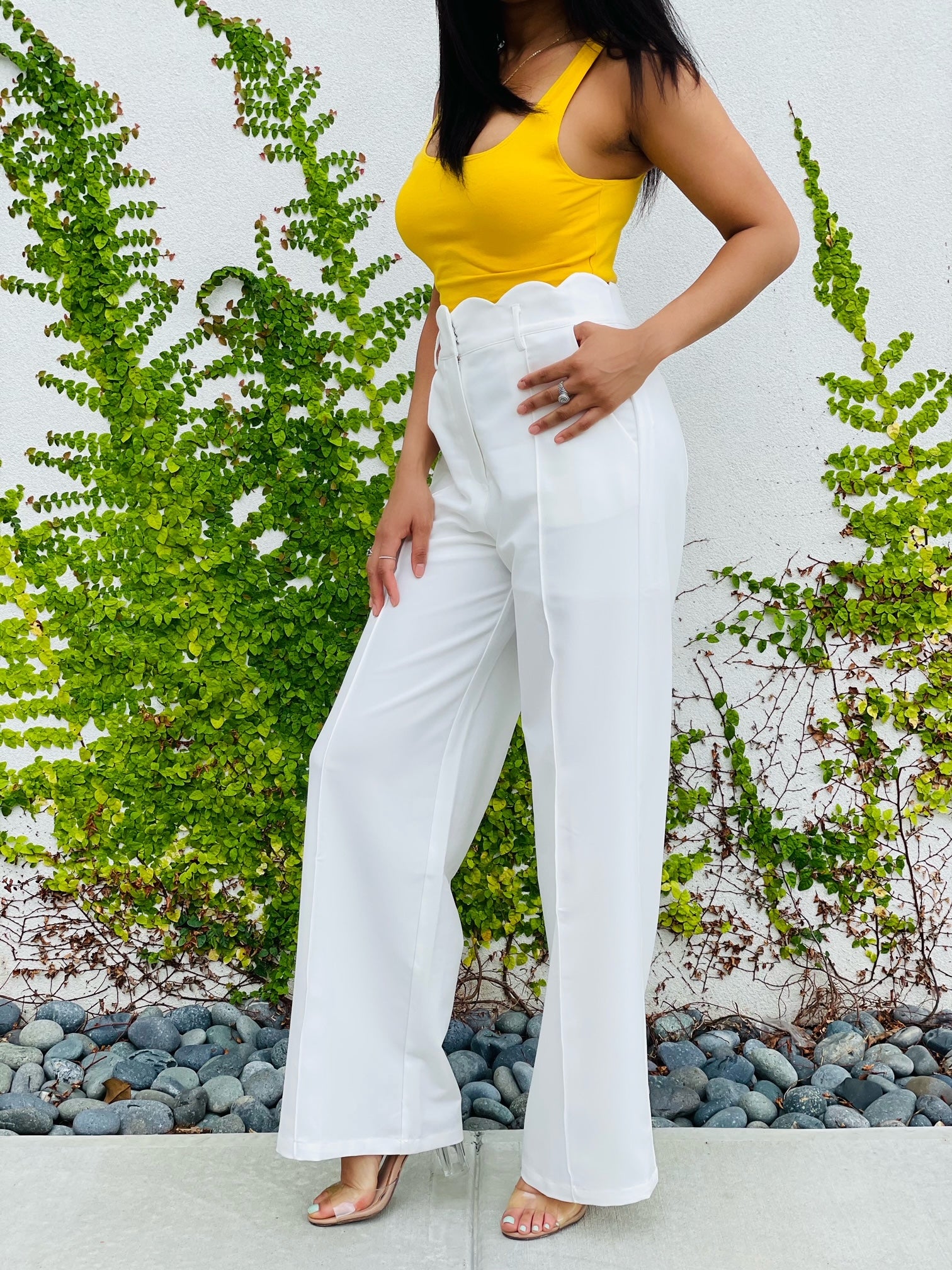 Scalloped High Waisted Pants