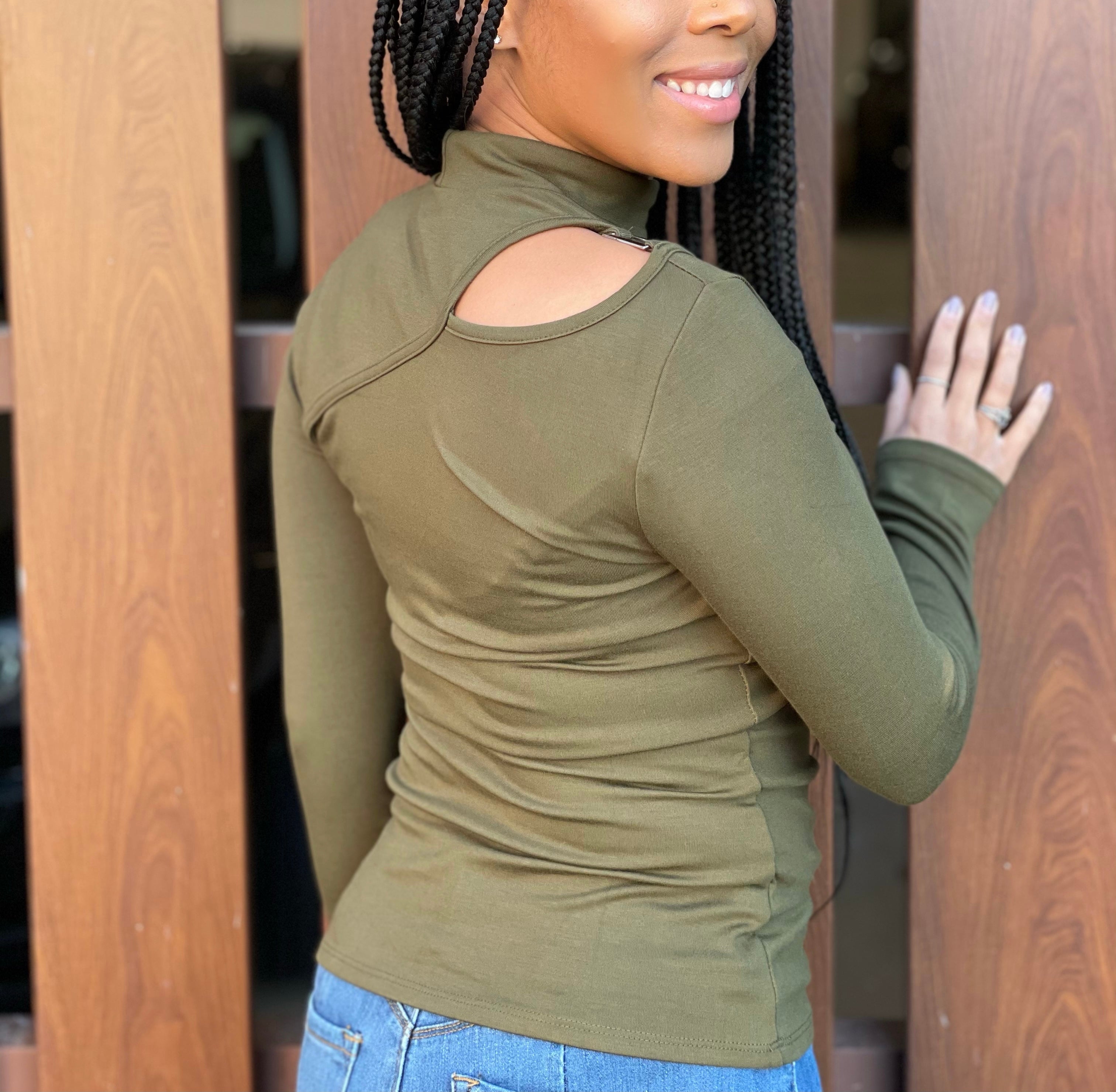 The Hannah Cutout Turtle Neck Top