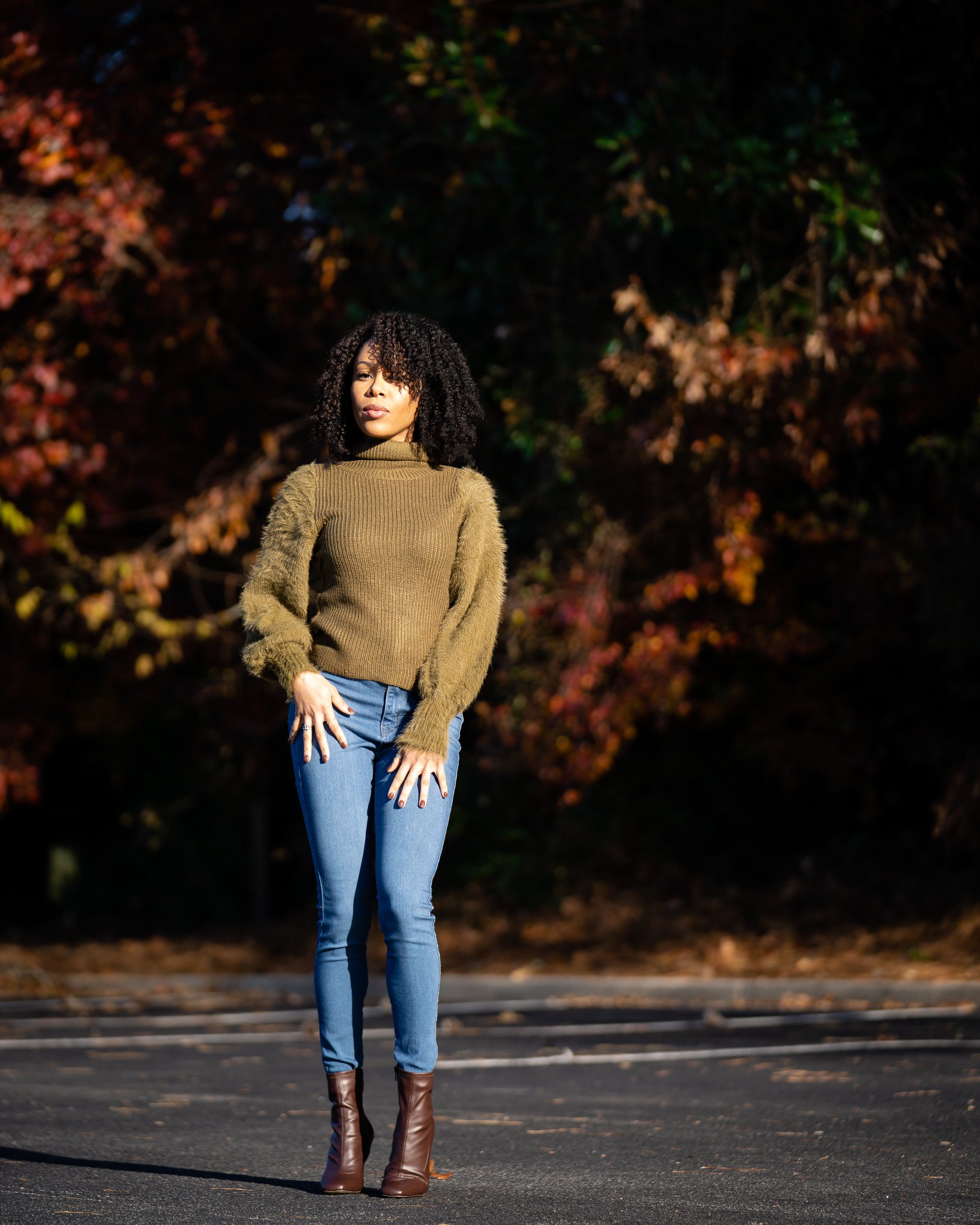 Olivia Furry Sleeve Sweater