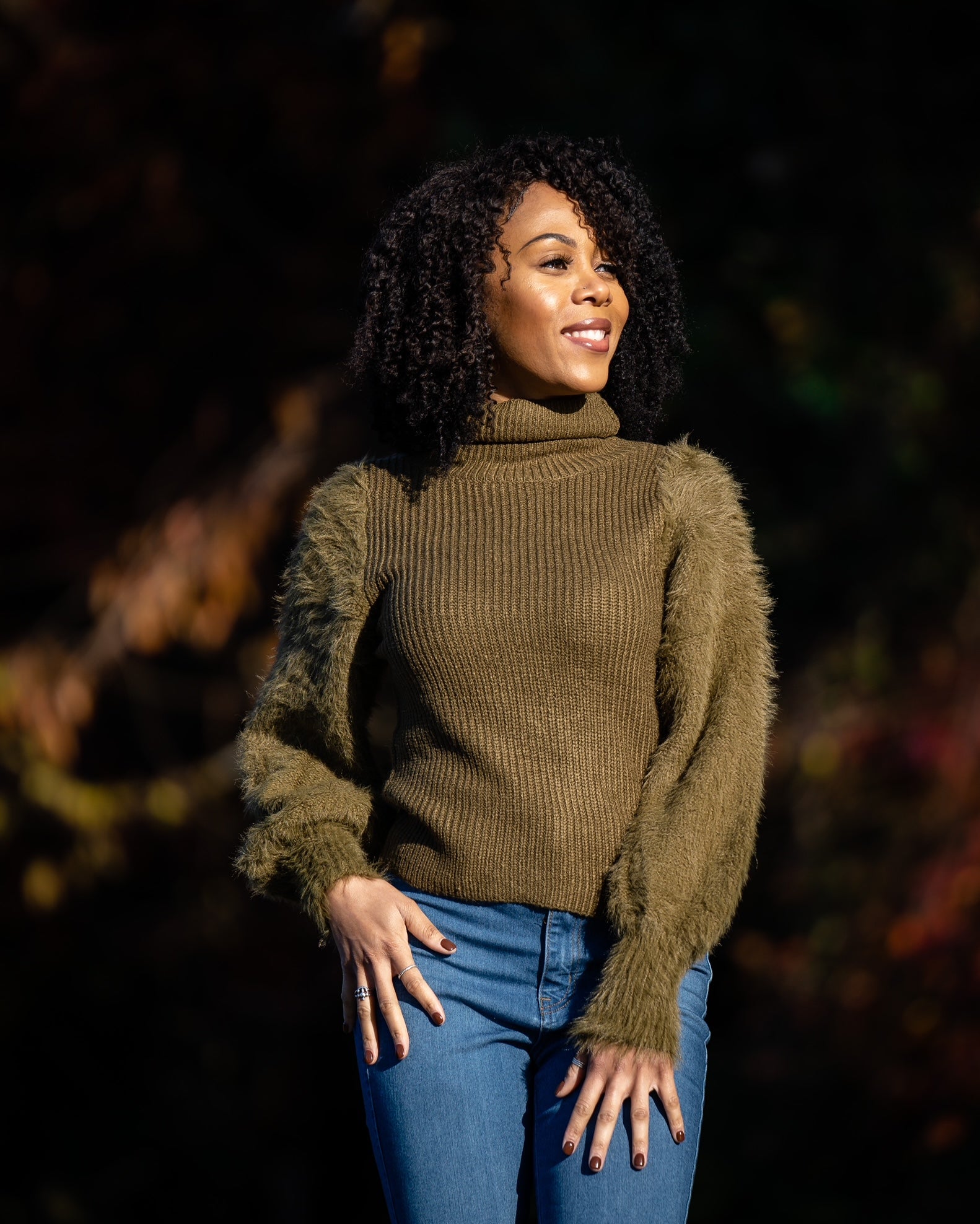 Olivia Furry Sleeve Sweater