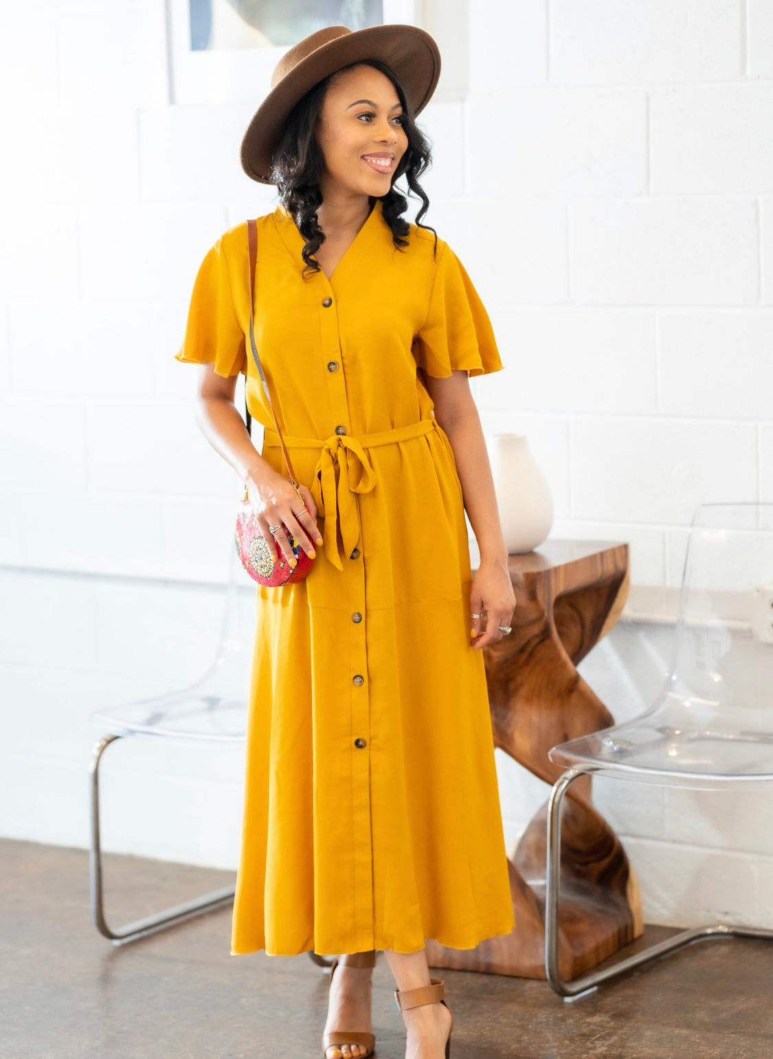 Summer Travel Button Down Dress