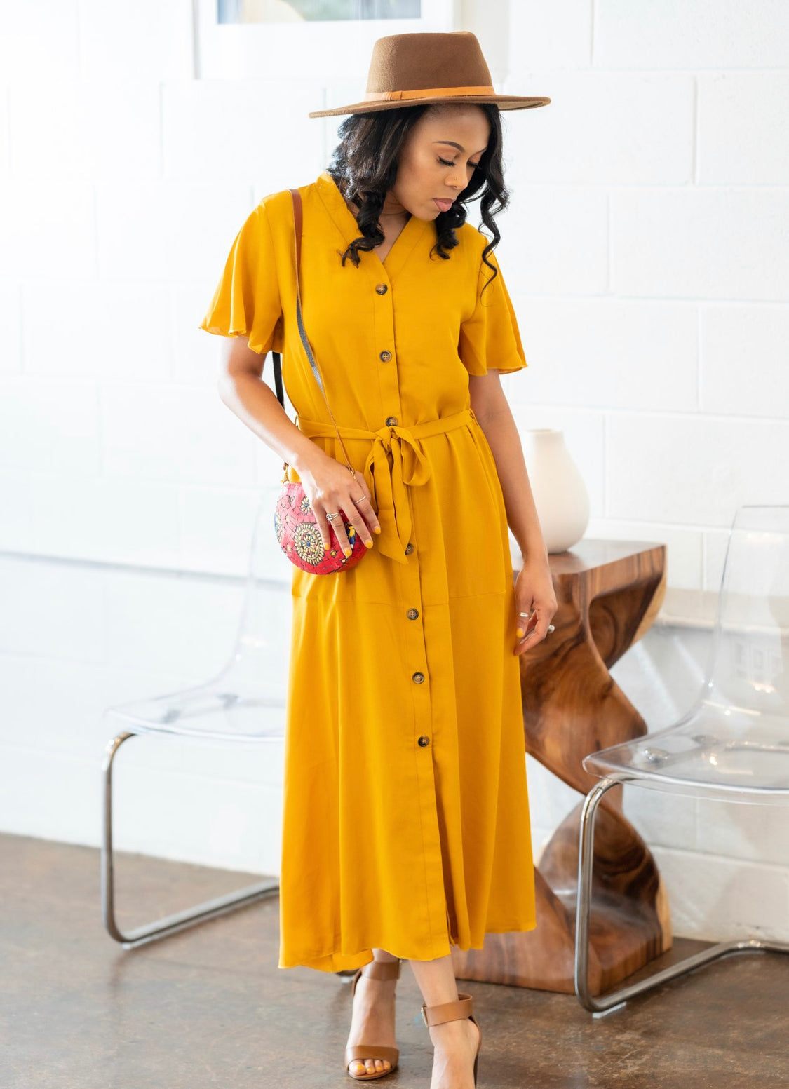 Summer Travel Button Down Dress