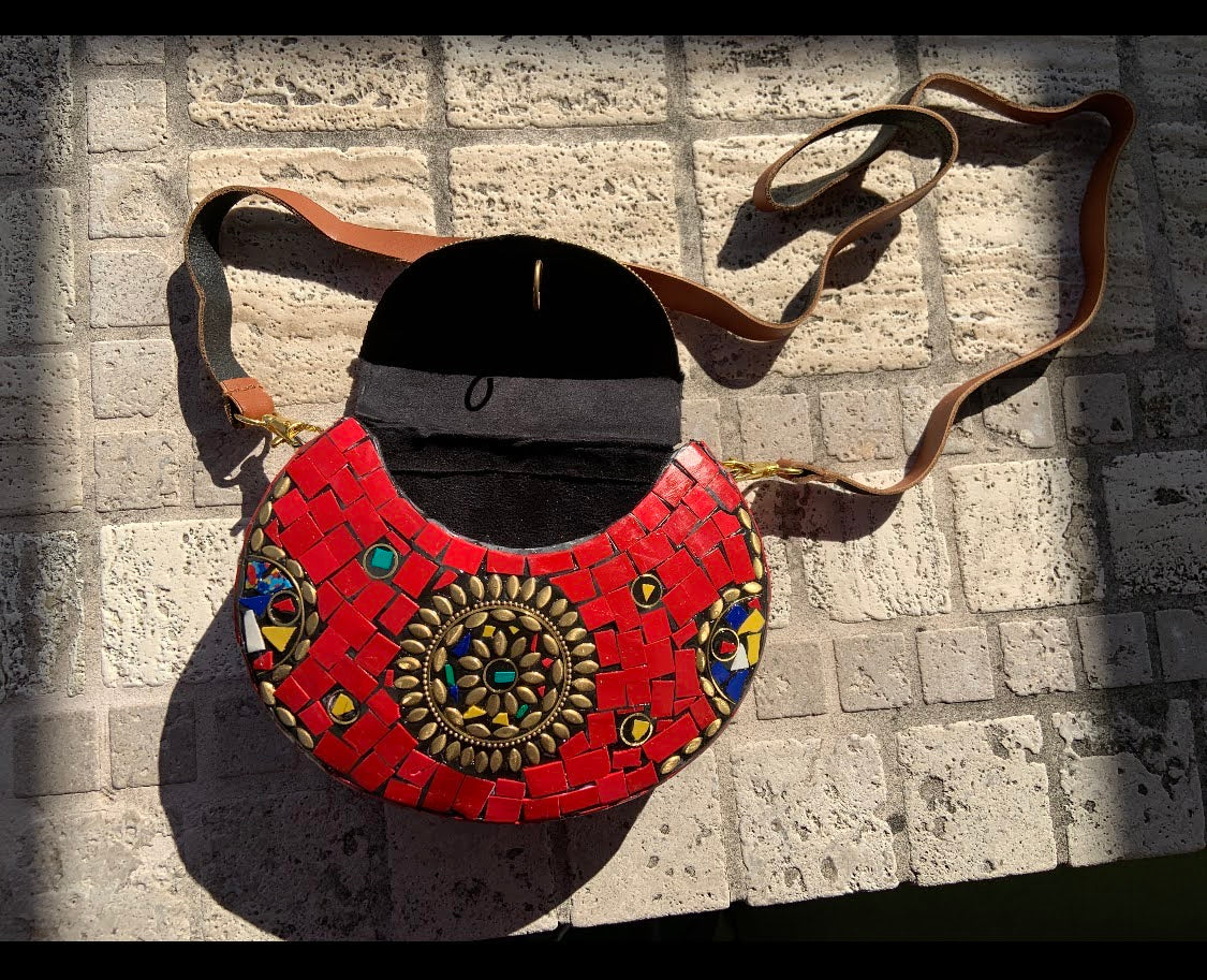 Red Mosaic Box Bag
