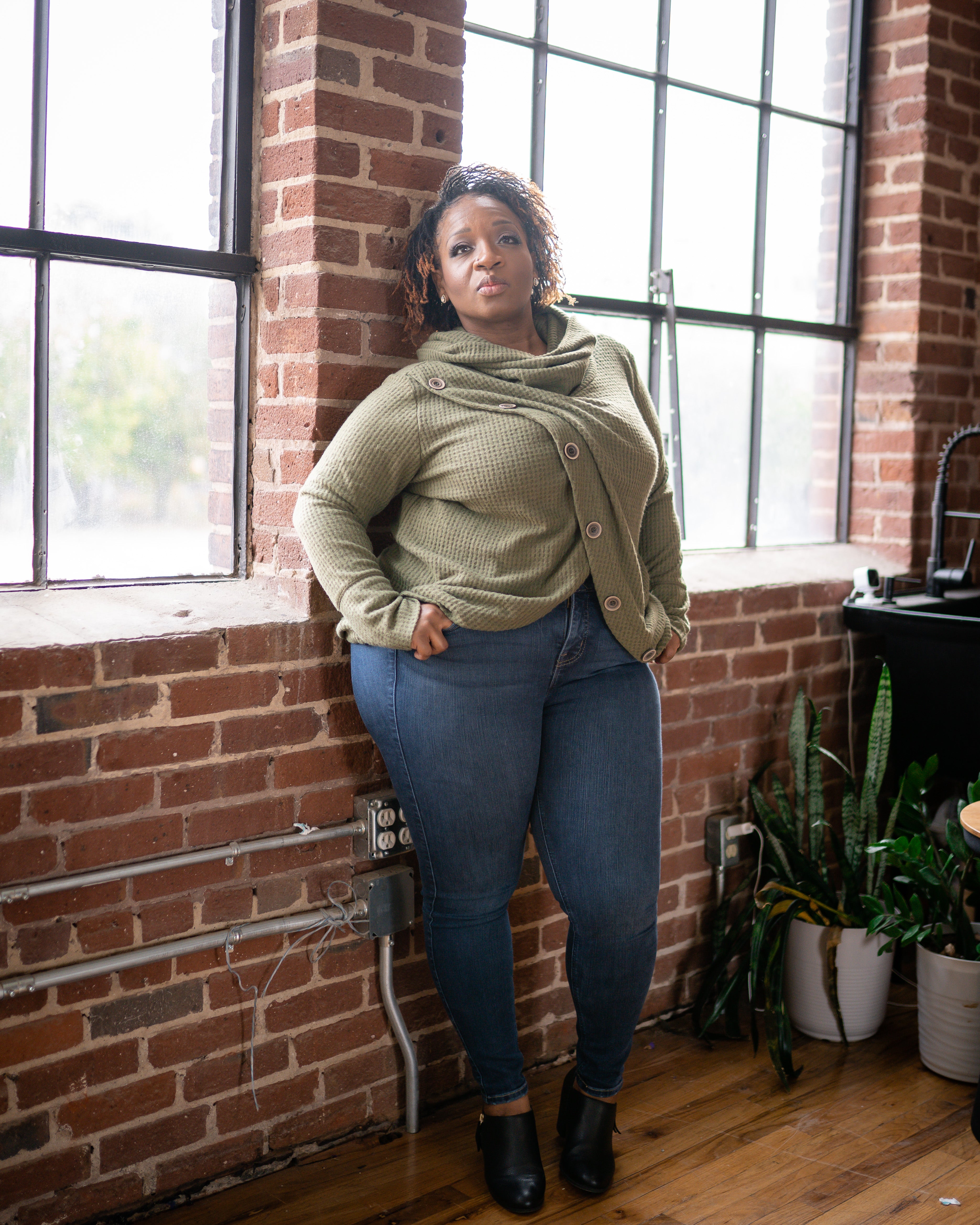 Waffle Turtle Neck Sweater