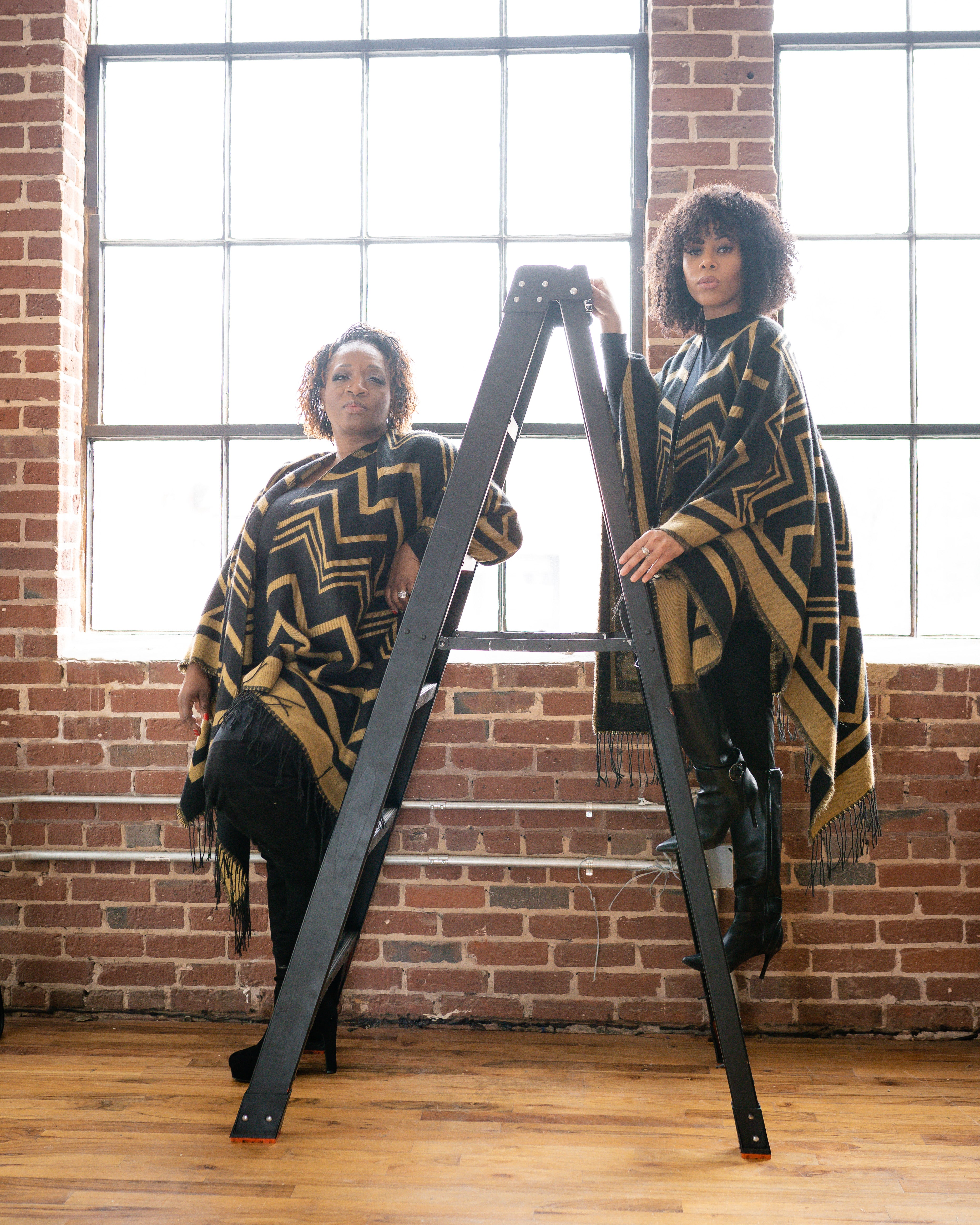 Black and Gold Poncho