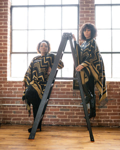 Black and Gold Poncho
